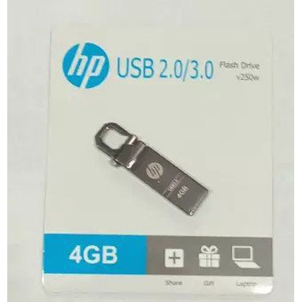 4 Gb Metal USB 2.0/3.0 Original Hp flash drive - Silver