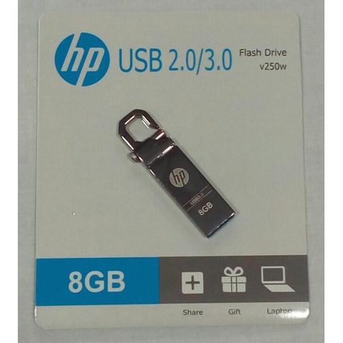 8 Gb Metal USB 2.0/3.0 Original Hp flash drive - Silver