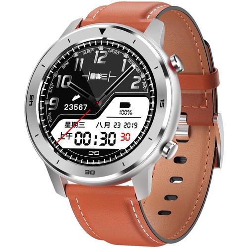DTNO.1 DT78 1.3 inch Health Care Fitness Tracker Smart Sports Watch IP68 Waterproof Blood Pressure Blood Oxygen Heart Rate Sleep Monitor color : Brown
