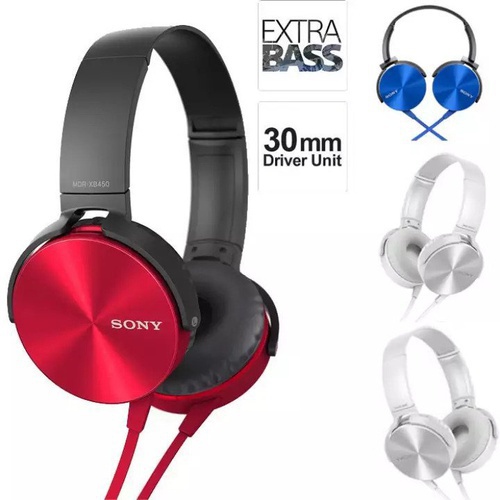 Sony MDR XB450AP Headphones with wire jack color : White