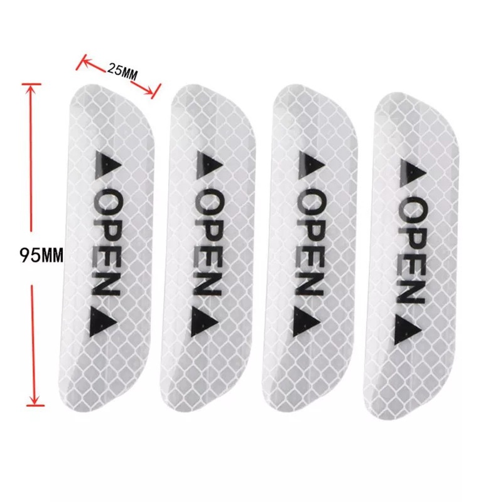 Telly 4Pcs Car Door Reflective Stickers With Open Sign