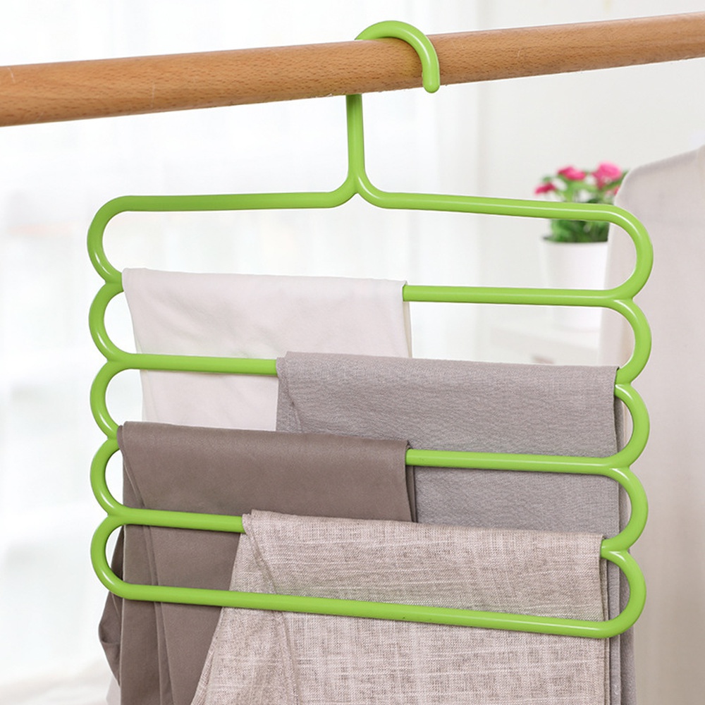 Telly Pack of 2 – Multicolor 5 Layers Anti slip Pent Clothes Hangers