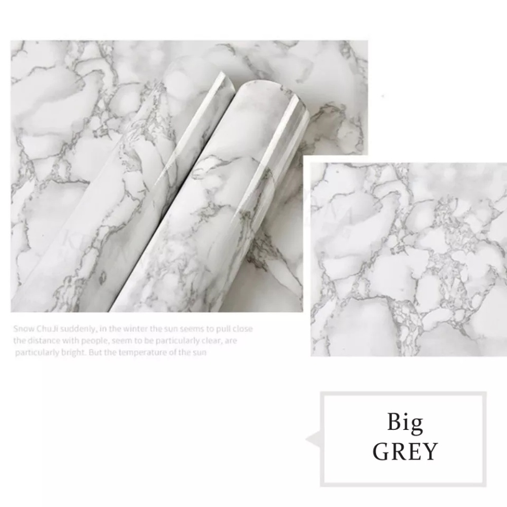 Telly White marble Self Adhesive Waterproof Wall Paper heat Resistant Self Adhesive Anti Oil Kitchen / Wallpaper / Marble / Sheet for / Kitchen
