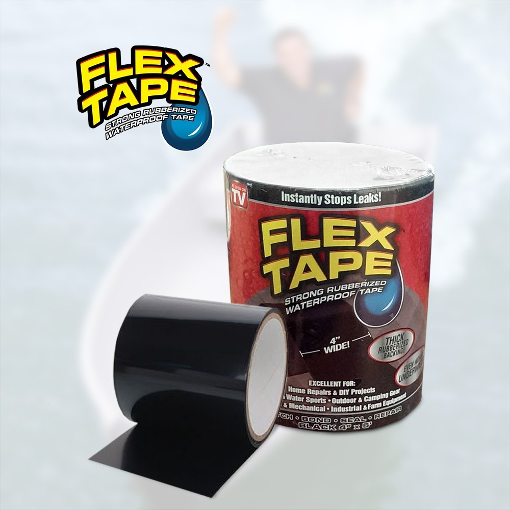 Telly 4"(inches) x 5'(feet) Original Waterproof Rubberized Flex Tape Rubberized Patch Bond Super Strong Rubberized Waterproof Seal Repair