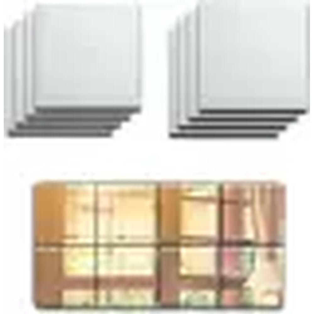 Telly 4 pcs Arrival Beautiful Square Mirror Tile Wall Stickers 3D Decal Mosaic Home, Square Mirror Decals Self Adhesive Mirror Tiles Non-Glass Mirror Stickers Home Decor