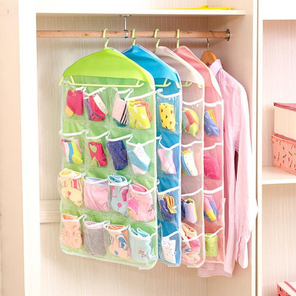 Telly 16 Pockets Hanging Bag High Quality Durable Clear Door Hanging Bag Shoe Rack Hanger Practical Storage Tidy Organizer