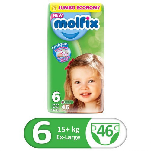 Molfix extra large x-large diaper pampers 46 Pieces Size 6 , 15+ Kg