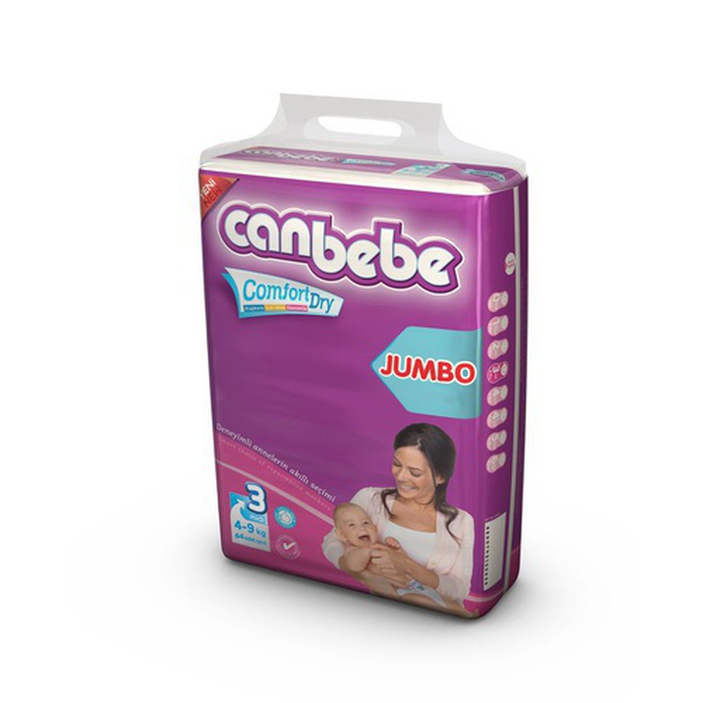 Canbebe midi midi medium diapers pampers 64 Pieces Size 3 , 4-9 Kg