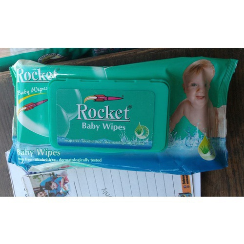 Rocket Baby wipes 72 in 1 packet soap free premium quality with aloe vera x 3 Packets