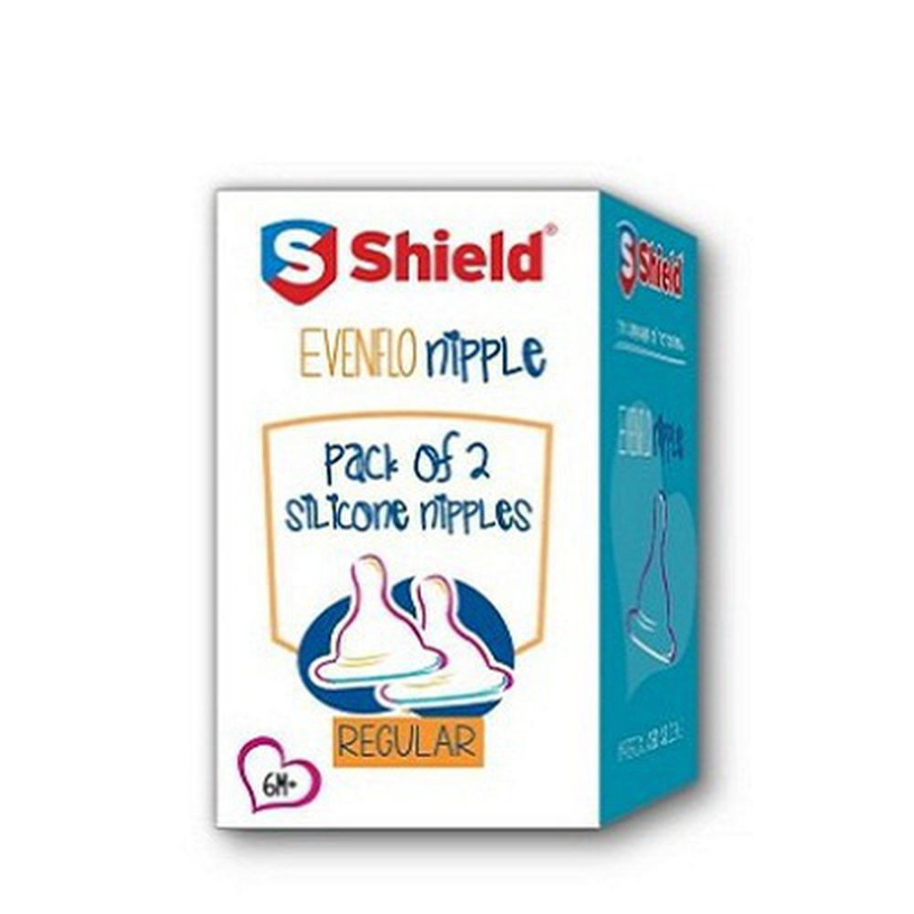 Shield Evenflo Silicone Nipple 2-Pack Regular 6+M