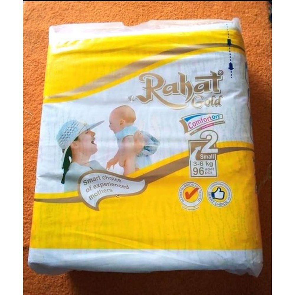 Rahat Gold diapers pampers S small Size Full Pack 96 Pampers Number 1-2