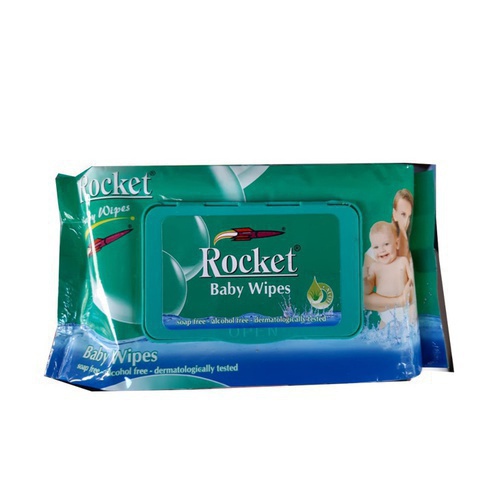 Rocket Baby wipes 72 in 1 packet soap free alcohol free dermatologically tested