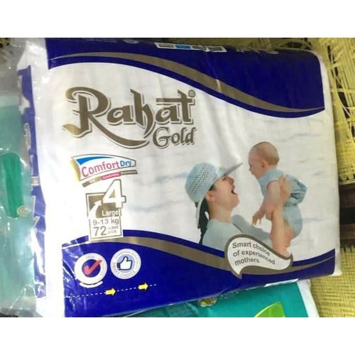 Rahat Gold diapers pampers L Large Size Full Pack 72 Pampers Number 4
