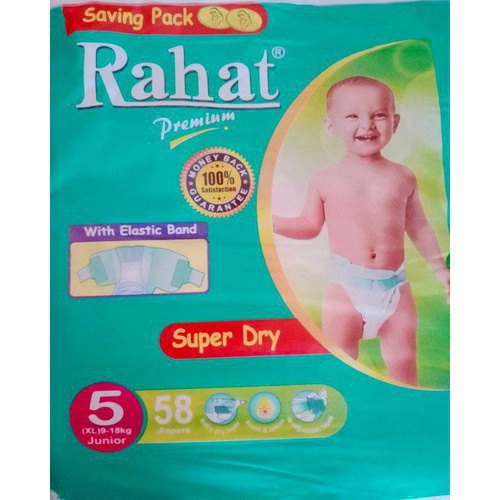 Rahat Premium diapers pampers Xl Extra Large Size Full Pack 58 Pampers Number 5
