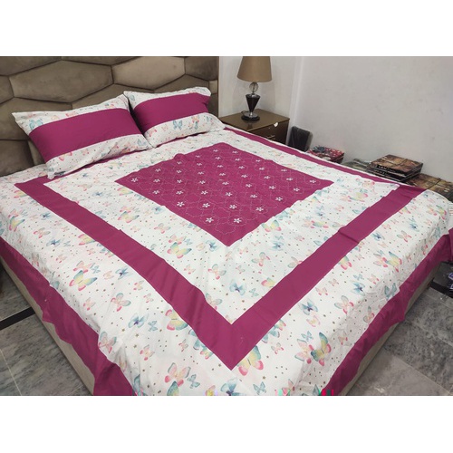 Embroidered 3pc Patch Work Bedsheets