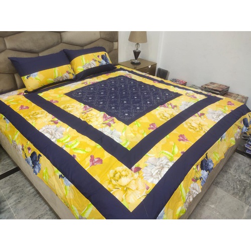 Embroidered 3pc Patch Work Bedsheet size : item:10