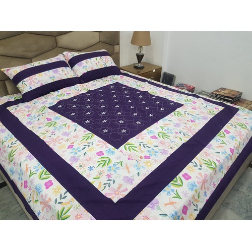 Embroidered 3pc Patch Work Bedsheet size : item:14