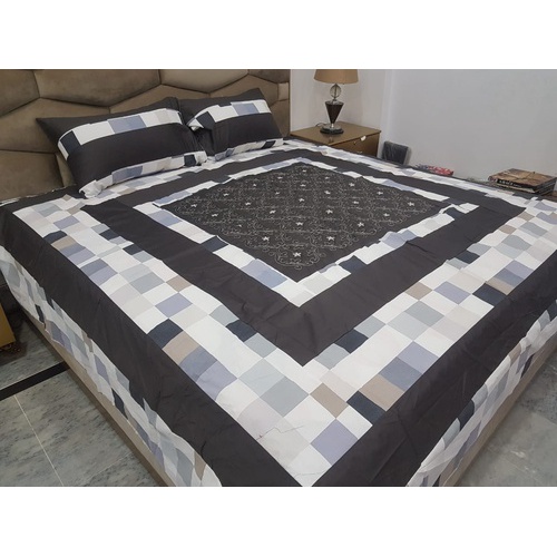 Embroidered 3pc Patch Work Bedsheet size : item:15