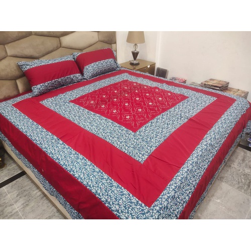 Embroidered 3pc Patch Work Bedsheet size : item:17