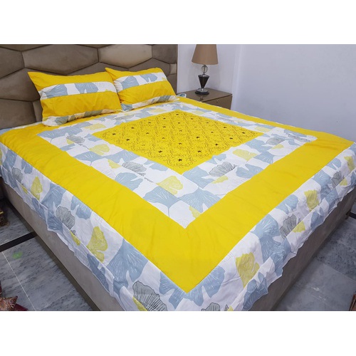 Embroidered 3pc Patch Work Bedsheet size : item:3