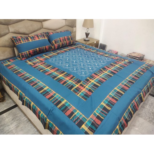 Embroidered 3pc Patch Work Bedsheet size : item:9