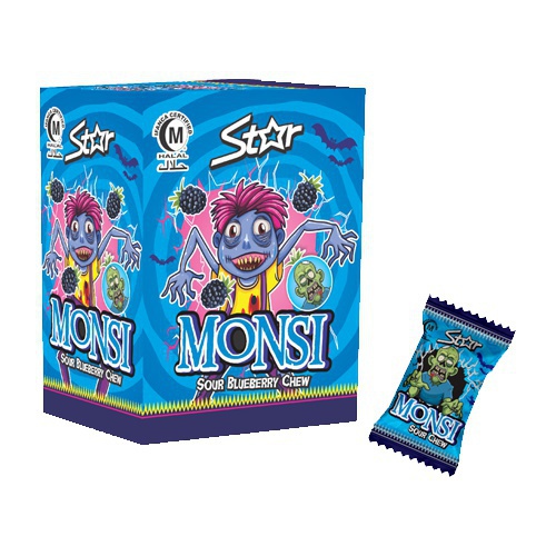 Star Monsi Sour Blueberry Chew Candy color : Baby blue