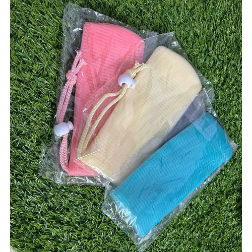 Exfoliating Colored Mesh Pouch for Soaps size : Large color : Blue