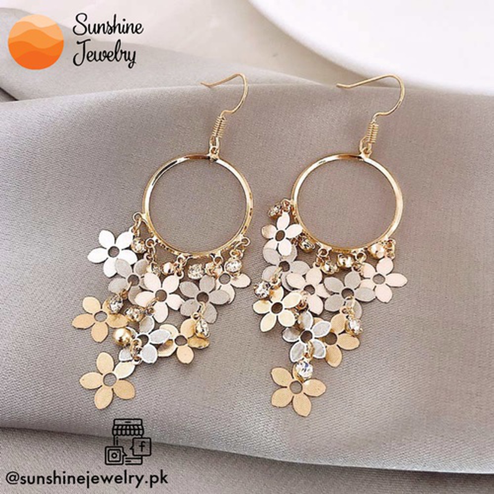 S925 Korean Style Flowers Drop Earrings Elegant Stylish jewelry/jewellery Party Earrings Silver